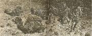 hedins expedition under en sandstorm langt inne i takla makanoknen i april 1894